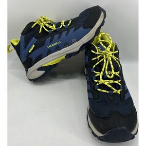 Merrell Kids Moab Speed Mid Waterproof Hiking Boots Blue Yellow Size 6M